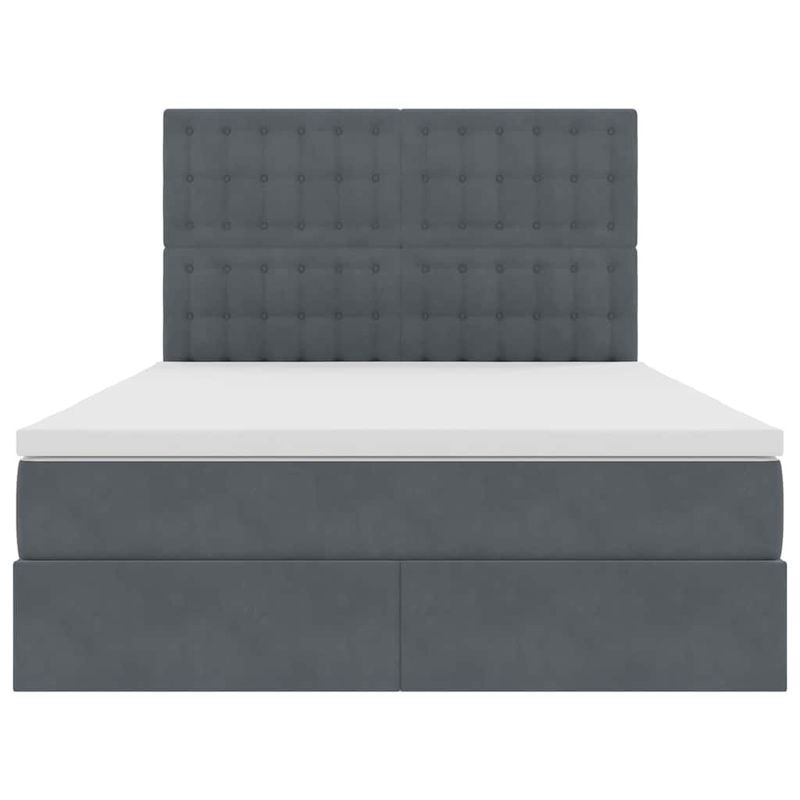 Casa si Gradina - Mobilier - Paturi si accesorii - Paturi - Pat cu lumini cu banda LED Gri inchis 140 x 200 cm Catifea - Infinity.ro