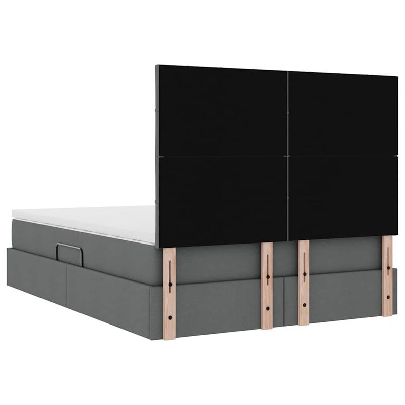 Casa si Gradina - Mobilier - Paturi si accesorii - Paturi - Pat cu lumini cu banda LED Gri inchis 140 x 200 cm tesatura - Infinity.ro