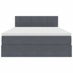Casa si Gradina - Mobilier - Paturi si accesorii - Paturi - Pat cu lumini cu banda LED Gri inchis 140 x 200 cm Catifea - Infinity.ro