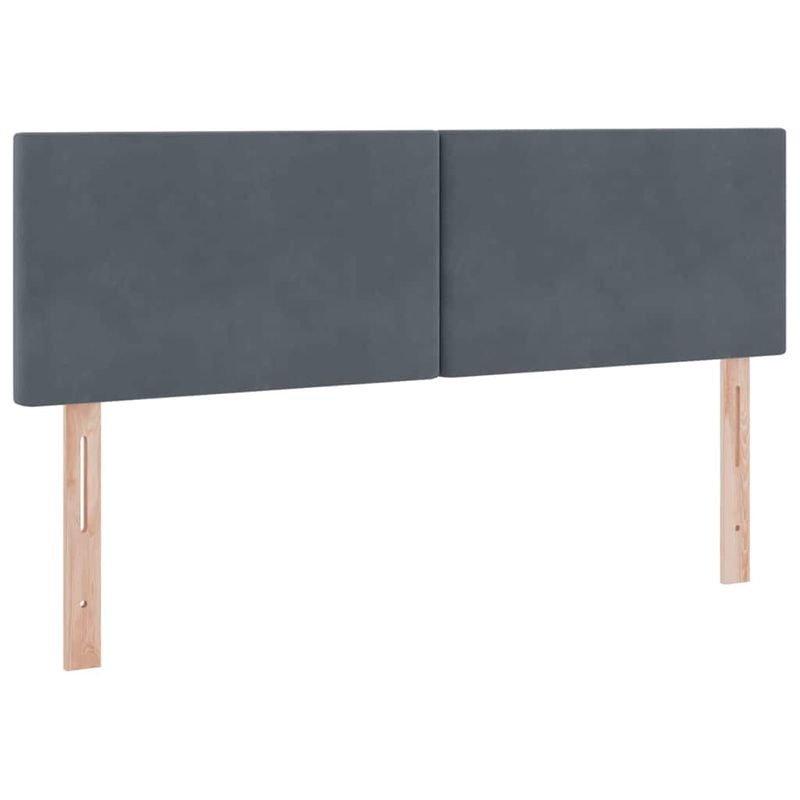 Casa si Gradina - Mobilier - Paturi si accesorii - Paturi - Pat cu lumini cu banda LED Gri inchis 140 x 190 cm Catifea - Infinity.ro