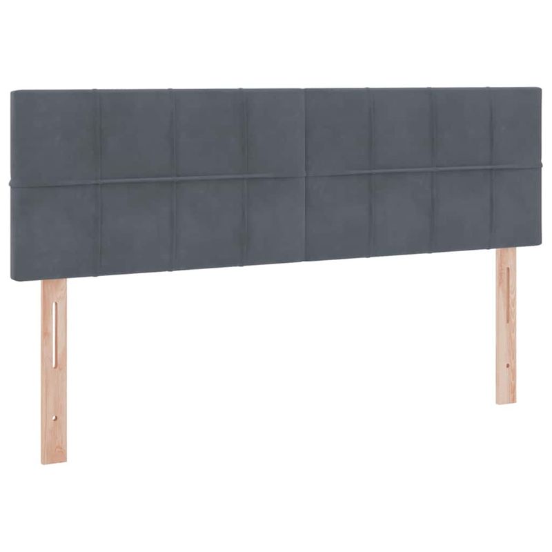 Casa si Gradina - Mobilier - Paturi si accesorii - Paturi - Pat cu lumini cu banda LED Gri inchis 140 x 200 cm Catifea - Infinity.ro