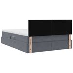 Casa si Gradina - Mobilier - Paturi si accesorii - Paturi - Pat cu lumini cu banda LED Gri inchis 140 x 190 cm Catifea - Infinity.ro