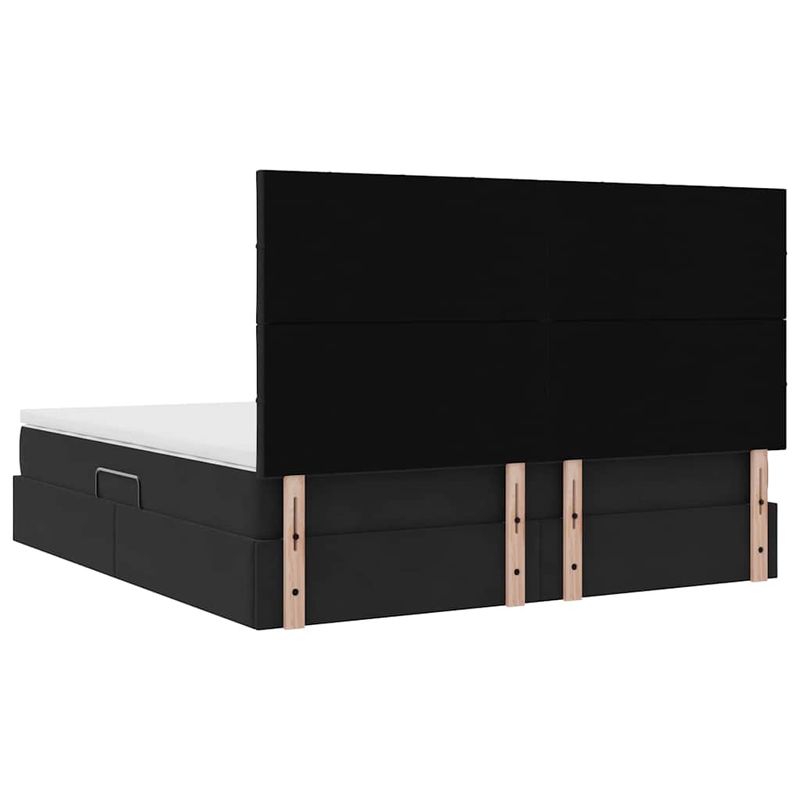 Casa si Gradina - Mobilier - Paturi si accesorii - Paturi - Pat cu lumini cu banda LED Negru 160 x 200 cm Catifea - Infinity.ro