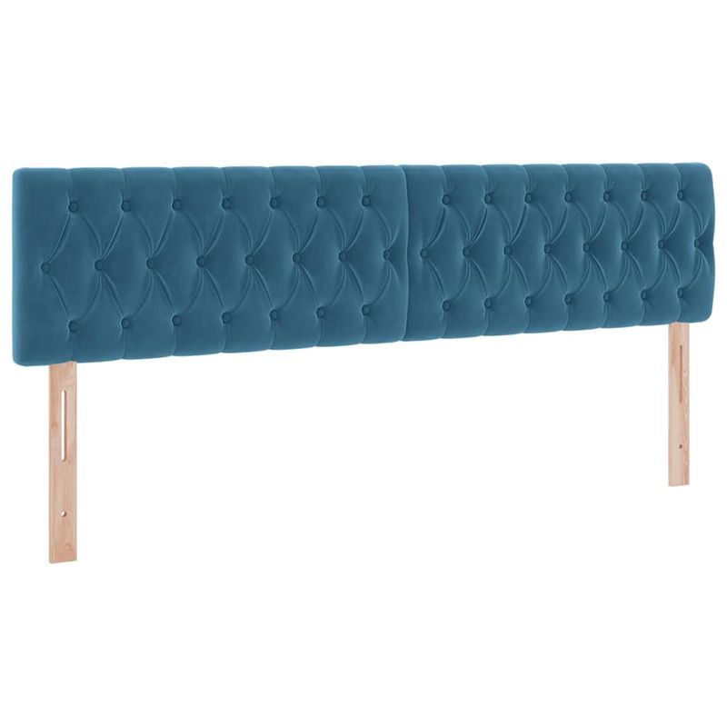 Casa si Gradina - Mobilier - Paturi si accesorii - Paturi - Pat cu lumini cu banda LED Albastru inchis 160 x 200 cm Catifea - Infinity.ro