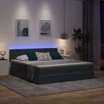 Casa si Gradina - Mobilier - Paturi si accesorii - Paturi - Pat cu lumini cu banda LED Gri inchis 180 x 200 cm Catifea - Infinity.ro