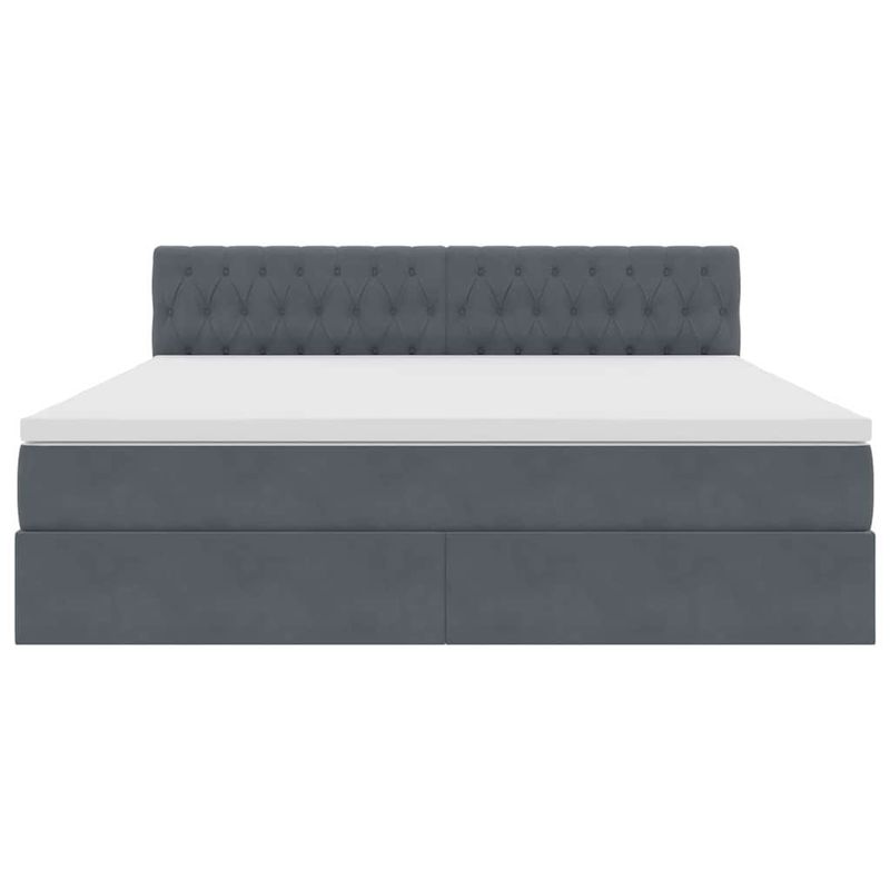 Casa si Gradina - Mobilier - Paturi si accesorii - Paturi - Pat cu lumini cu banda LED Gri inchis 180 x 200 cm Catifea - Infinity.ro