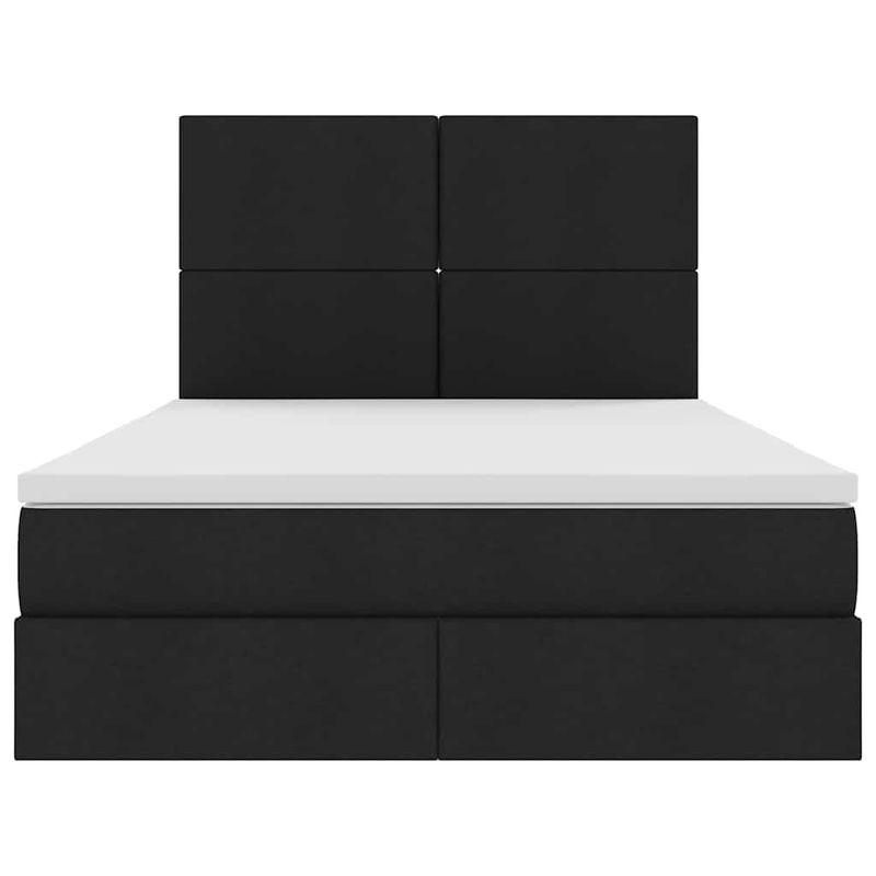 Casa si Gradina - Mobilier - Paturi si accesorii - Paturi - Pat cu lumini cu banda LED Negru 140 x 200 cm tesatura - Infinity.ro