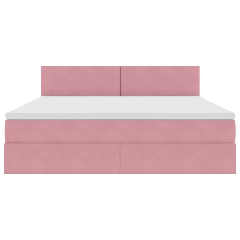 Casa si Gradina - Mobilier - Paturi si accesorii - Paturi - Pat cu lumini cu banda LED Roz 160 x 200 cm Catifea - Infinity.ro