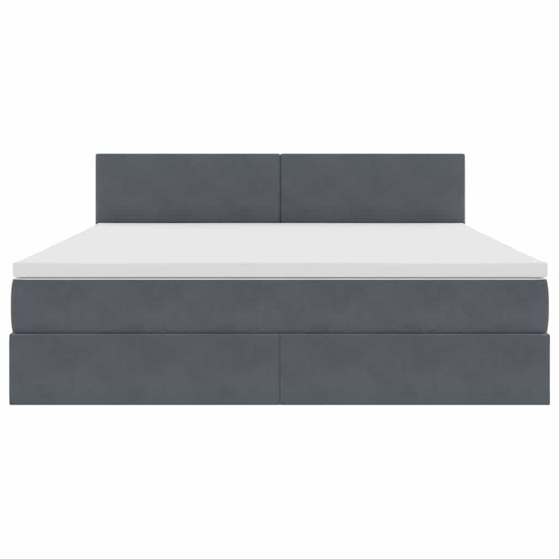 Casa si Gradina - Mobilier - Paturi si accesorii - Paturi - Pat cu lumini cu banda LED Gri inchis 160 x 200 cm Catifea - Infinity.ro