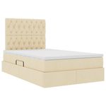 Casa si Gradina - Mobilier - Paturi si accesorii - Paturi - Pat cu lumini cu banda LED Creme 120 x 200 cm tesatura - Infinity.ro