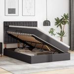 Casa si Gradina - Mobilier - Paturi si accesorii - Paturi - Pat cu lumini cu banda LED cu headboard Gri 140 x 200 cm PVC - Infinity.ro