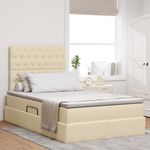 Casa si Gradina - Mobilier - Paturi si accesorii - Paturi - Pat cu lumini cu banda LED Creme 120 x 200 cm tesatura - Infinity.ro