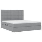 Casa si Gradina - Mobilier - Paturi si accesorii - Paturi - Pat cu lumini cu banda LED Gri deschis 160 x 200 cm tesatura - Infinity.ro