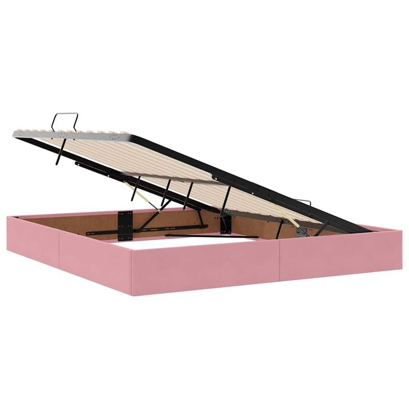 Casa si Gradina - Mobilier - Paturi si accesorii - Paturi - Pat cu lumini cu banda LED Roz 160 x 200 cm Catifea - Infinity.ro