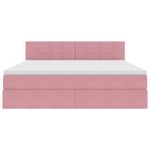 Casa si Gradina - Mobilier - Paturi si accesorii - Paturi - Pat cu lumini cu banda LED Roz 160 x 200 cm Catifea - Infinity.ro