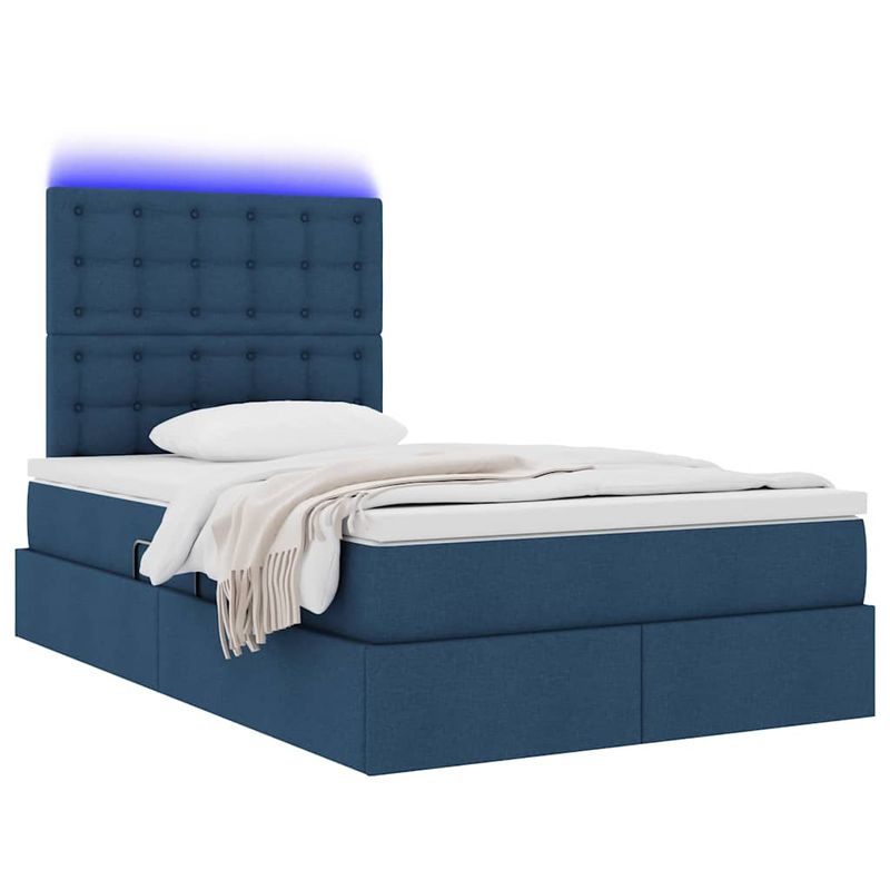 Casa si Gradina - Mobilier - Paturi si accesorii - Paturi - Pat cu lumini cu banda LED albastru 120 x 200 cm tesatura - Infinity.ro