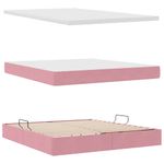 Casa si Gradina - Mobilier - Paturi si accesorii - Paturi - Pat cu lumini cu banda LED Roz 160 x 200 cm Catifea - Infinity.ro