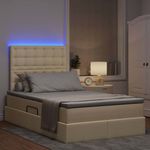 Casa si Gradina - Mobilier - Paturi si accesorii - Paturi - Pat cu lumini cu banda LED Creme 120 x 200 cm tesatura - Infinity.ro
