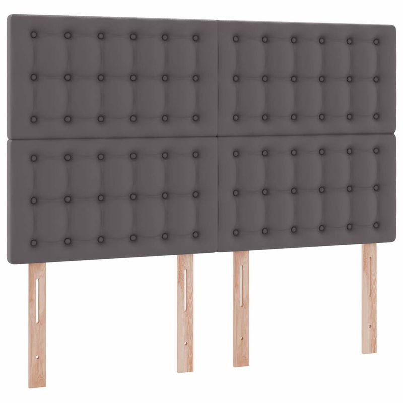 Casa si Gradina - Mobilier - Paturi si accesorii - Paturi - Pat cu lumini cu banda LED cu headboard Gri 140 x 200 cm PVC - Infinity.ro