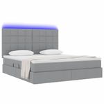 Casa si Gradina - Mobilier - Paturi si accesorii - Paturi - Pat cu lumini cu banda LED Gri deschis 160 x 200 cm tesatura - Infinity.ro