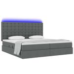 Casa si Gradina - Mobilier - Paturi si accesorii - Paturi - Pat cu lumini cu banda LED Gri inchis 200 x 200 cm tesatura - Infinity.ro