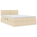 Casa si Gradina - Mobilier - Paturi si accesorii - Paturi - Pat cu lumini cu banda LED Creme 140 x 190 cm tesatura - Infinity.ro