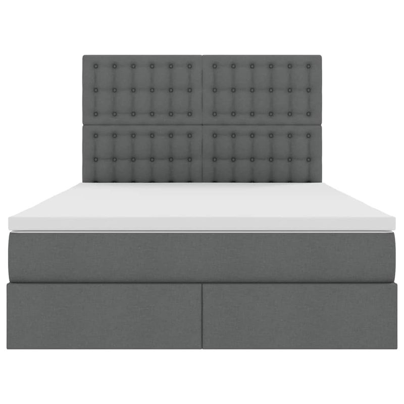 Casa si Gradina - Mobilier - Paturi si accesorii - Paturi - Pat cu lumini cu banda LED Gri inchis 140 x 200 cm tesatura - Infinity.ro
