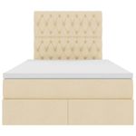 Casa si Gradina - Mobilier - Paturi si accesorii - Paturi - Pat cu lumini cu banda LED Creme 120 x 200 cm tesatura - Infinity.ro
