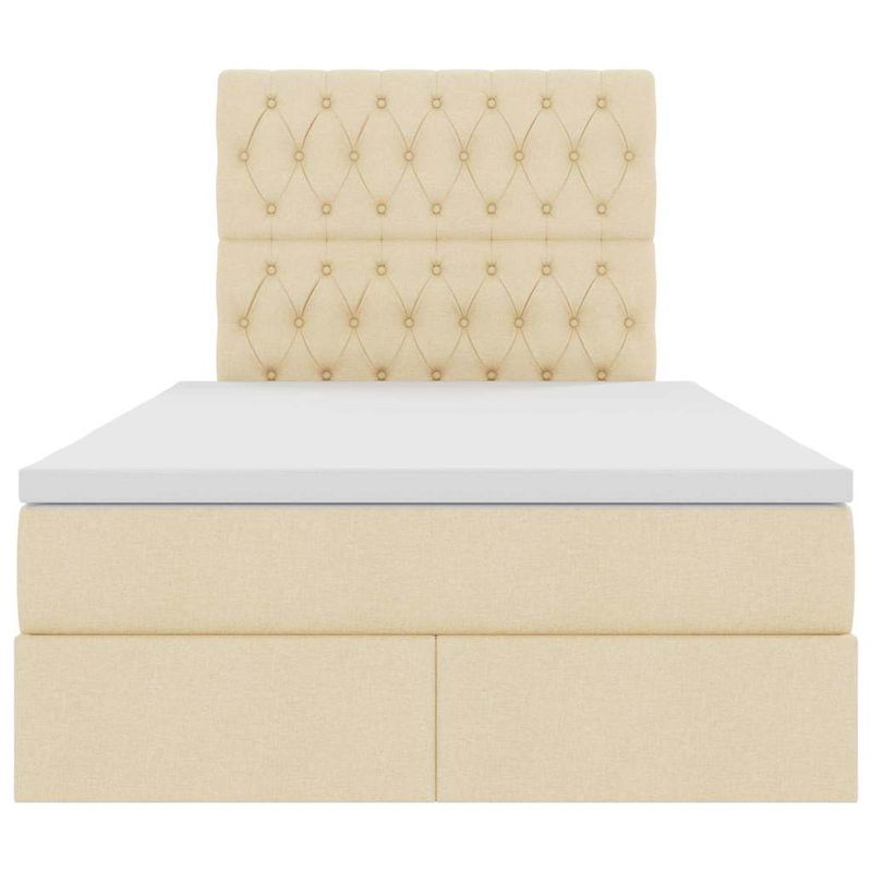 Casa si Gradina - Mobilier - Paturi si accesorii - Paturi - Pat cu lumini cu banda LED Creme 120 x 200 cm tesatura - Infinity.ro