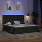 Casa si Gradina - Mobilier - Paturi si accesorii - Paturi - Pat cu lumini cu banda LED Gri inchis 200 x 200 cm tesatura - Infinity.ro