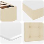 Casa si Gradina - Mobilier - Paturi si accesorii - Paturi - Pat cu lumini cu banda LED Creme 120 x 200 cm tesatura - Infinity.ro