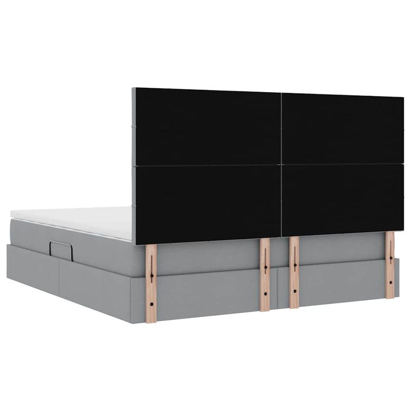Casa si Gradina - Mobilier - Paturi si accesorii - Paturi - Pat cu lumini cu banda LED Gri deschis 160 x 200 cm tesatura - Infinity.ro