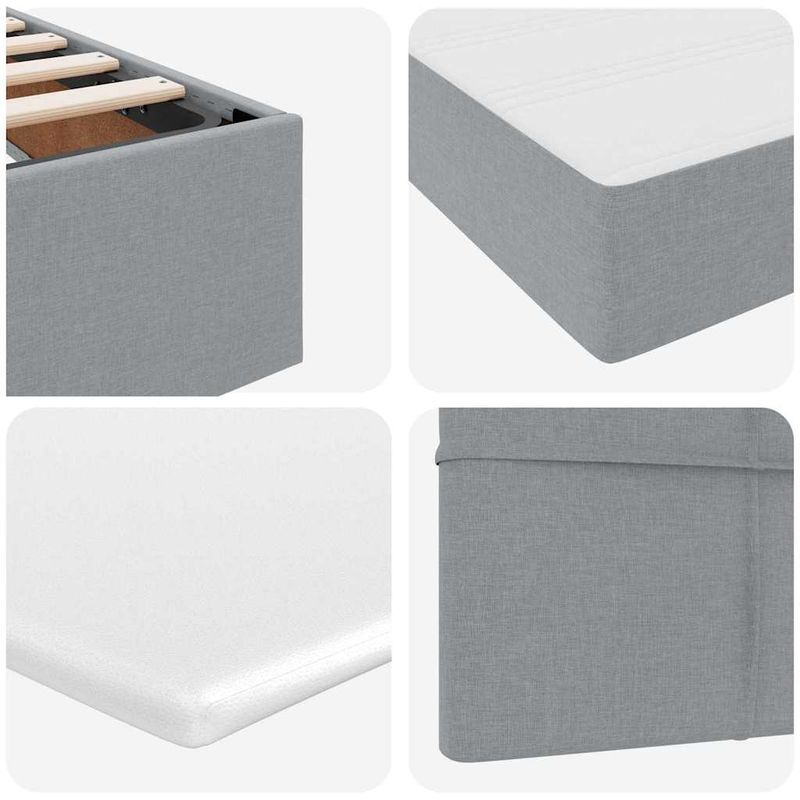 Casa si Gradina - Mobilier - Paturi si accesorii - Paturi - Pat cu lumini cu banda LED Gri deschis 160 x 200 cm tesatura - Infinity.ro