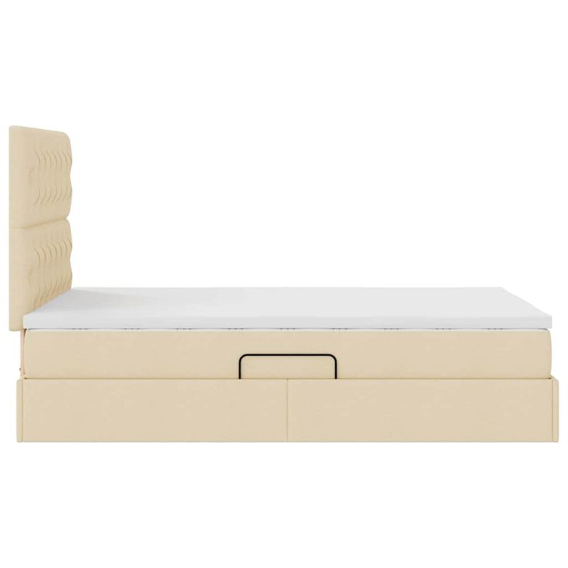 Casa si Gradina - Mobilier - Paturi si accesorii - Paturi - Pat cu lumini cu banda LED Creme 120 x 200 cm tesatura - Infinity.ro