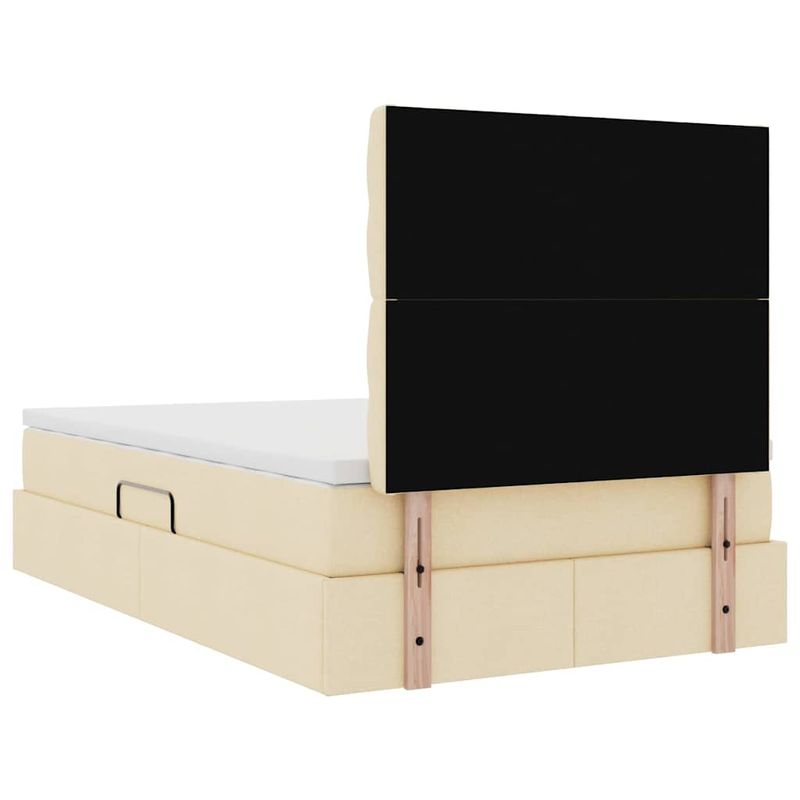 Casa si Gradina - Mobilier - Paturi si accesorii - Paturi - Pat cu lumini cu banda LED Creme 120 x 200 cm tesatura - Infinity.ro