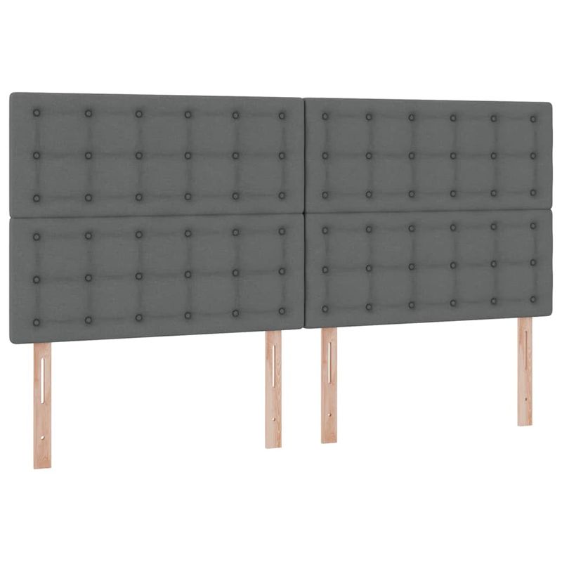 Casa si Gradina - Mobilier - Paturi si accesorii - Paturi - Pat cu lumini cu banda LED Gri inchis 200 x 200 cm tesatura - Infinity.ro