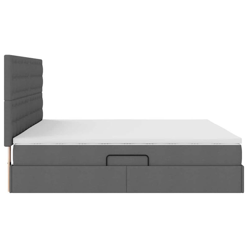 Casa si Gradina - Mobilier - Paturi si accesorii - Paturi - Pat cu lumini cu banda LED Gri inchis 200 x 200 cm tesatura - Infinity.ro