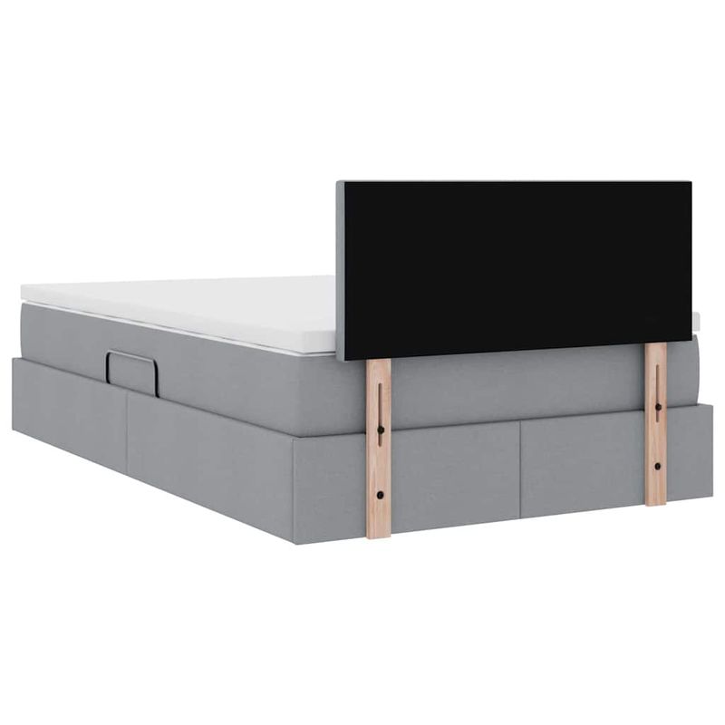 Casa si Gradina - Mobilier - Paturi si accesorii - Paturi - Pat cu lumini cu banda LED Gri deschis 120 x 200 cm tesatura - Infinity.ro