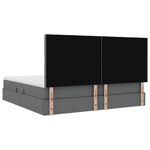 Casa si Gradina - Mobilier - Paturi si accesorii - Paturi - Pat cu lumini cu banda LED Gri inchis 200 x 200 cm tesatura - Infinity.ro