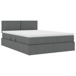Casa si Gradina - Mobilier - Paturi si accesorii - Paturi - Pat cu lumini cu banda LED Gri inchis 140 x 190 cm tesatura - Infinity.ro