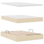 Casa si Gradina - Mobilier - Paturi si accesorii - Paturi - Pat cu lumini cu banda LED Creme 140 x 190 cm tesatura - Infinity.ro