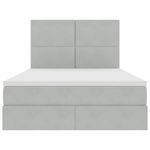 Casa si Gradina - Mobilier - Paturi si accesorii - Paturi - Pat cu lumini cu banda LED Gri deschis 140 x 190 cm Catifea - Infinity.ro