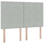 Casa si Gradina - Mobilier - Paturi si accesorii - Paturi - Pat cu lumini cu banda LED Gri deschis 140 x 190 cm Catifea - Infinity.ro