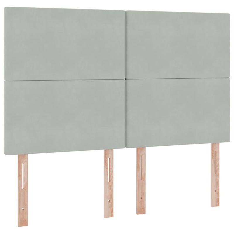 Casa si Gradina - Mobilier - Paturi si accesorii - Paturi - Pat cu lumini cu banda LED Gri deschis 140 x 190 cm Catifea - Infinity.ro
