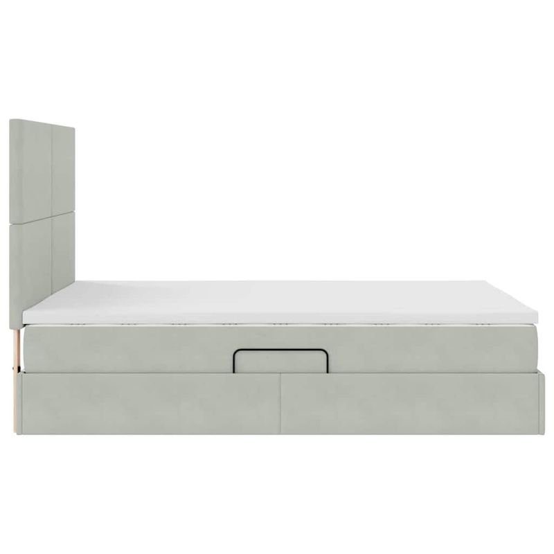 Casa si Gradina - Mobilier - Paturi si accesorii - Paturi - Pat cu lumini cu banda LED Gri deschis 140 x 190 cm Catifea - Infinity.ro