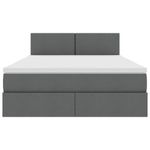 Casa si Gradina - Mobilier - Paturi si accesorii - Paturi - Pat cu lumini cu banda LED Gri inchis 140 x 190 cm tesatura - Infinity.ro