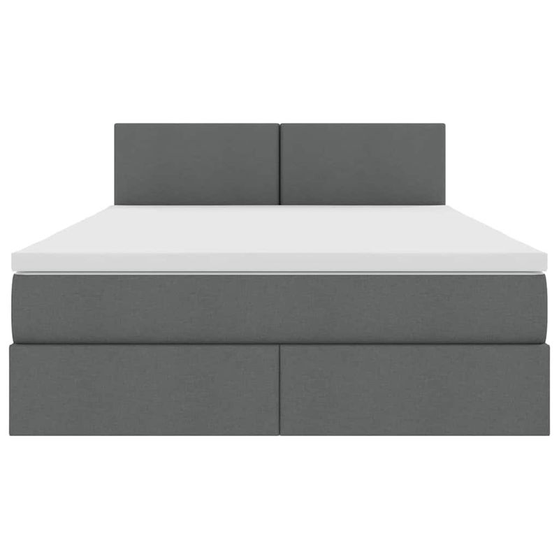 Casa si Gradina - Mobilier - Paturi si accesorii - Paturi - Pat cu lumini cu banda LED Gri inchis 140 x 190 cm tesatura - Infinity.ro
