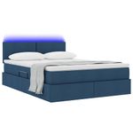 Casa si Gradina - Mobilier - Paturi si accesorii - Paturi - Pat cu lumini cu banda LED albastru 140 x 190 cm tesatura - Infinity.ro