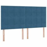 Casa si Gradina - Mobilier - Paturi si accesorii - Paturi - Pat cu lumini cu banda LED Albastru inchis 160 x 200 cm Catifea - Infinity.ro