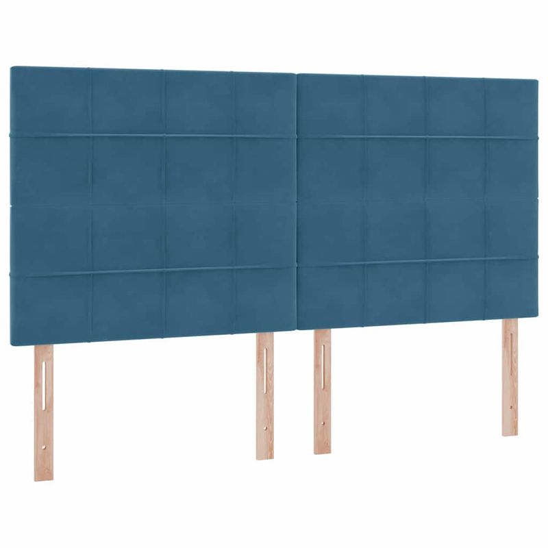 Casa si Gradina - Mobilier - Paturi si accesorii - Paturi - Pat cu lumini cu banda LED Albastru inchis 160 x 200 cm Catifea - Infinity.ro